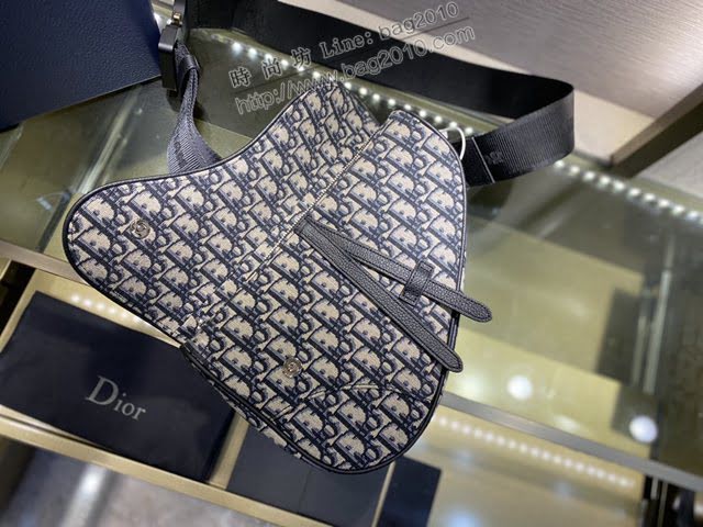 Dior男女同款包 迪奧Saddle Bag老花刺繡馬鞍包 Dior手提肩背包  dfk1546
